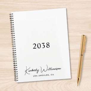 Agenda Monograma de letra de firma Chic para negocios