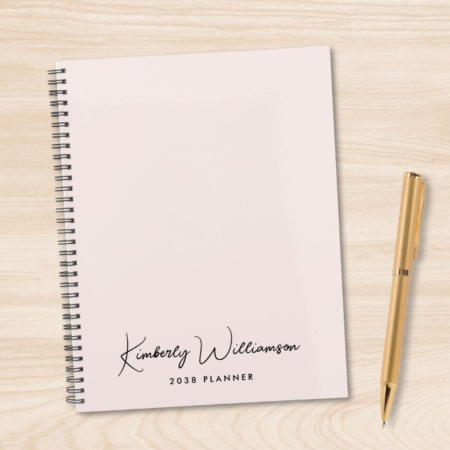 Agenda Monograma de letra script Chic rosa (Chic Signature Script Monogram Pink Planner)