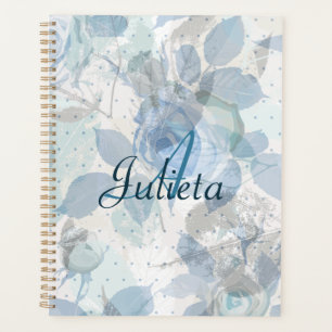 Agenda Monograma de lujo pastel para rosas