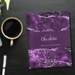 Agenda Monograma de mármol de agate rosa morado 2025<br><div class="desc">Un profundo batido morado y rosa,  con fondo de mármol. Personalice y añada sus iniciales de monograma,  nombre y año.</div>