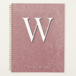 Agenda Monograma de mármol moderno rosado Rosa<br><div class="desc">Este planificador tiene un efecto de mármol rosa rosa polvoriento. Sencillo y contemporáneo. Completarlo con un monograma personalizado. Creado por Simply Farmhouse Press.</div>