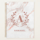 Agenda Monograma de mármol rosa Cualquier Personalizado i<br><div class="desc">Personaliza con tu propio nombre y inicial. © Gorjo Designs. Hecho para ti a través de la plataforma Zazzle.</div>