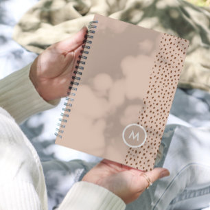 Agenda Monograma de moda Beige & Terracotta Dots 2024