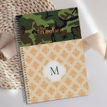 Agenda Monograma de moda de Damasco de Camuflaje naranja<br><div class="desc">Un divertido Naranja Camouflage Damask Print decora esta portada del planificador y puede ser personalizada con su nombre inicial. Coincidiendo. Ver nuestra línea completa de productos en nuestra tienda Zazzle.</div>