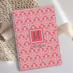 Agenda Monograma de moda de Damasco rosa y blanco<br><div class="desc">Esta cubierta de planner está decorada con un damasco blanco y rosa y puede personalizarse con su nombre y su nombre inicial. Coincidiendo. Ver nuestra línea completa de productos en nuestra tienda Zazzle.</div>