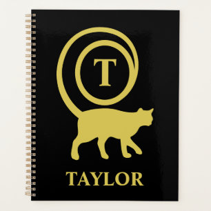 Agenda Monograma de nombre inicial para amante de gatos K