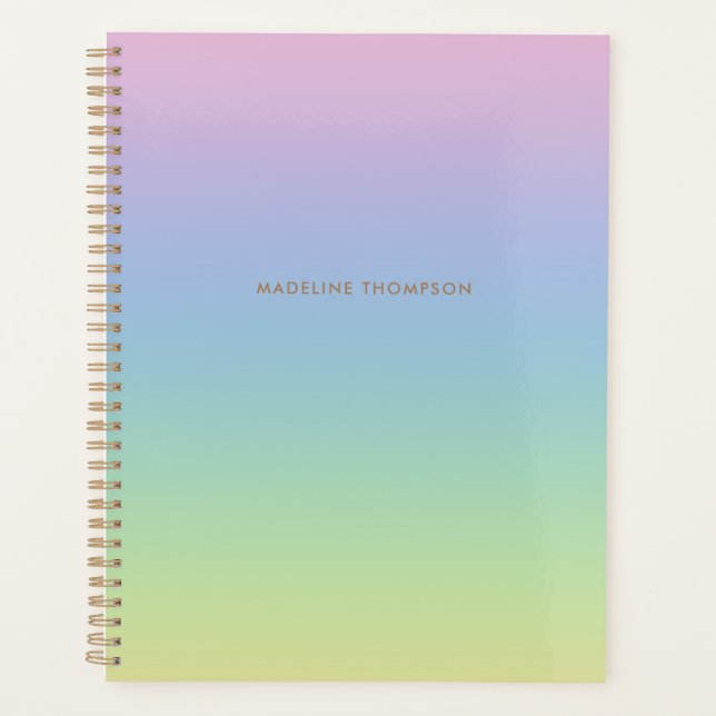 Agenda Monograma de nombre simple de arcoiris unidosis si (Anverso)