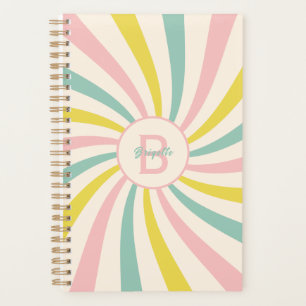 Agenda Monograma de personalizado, retro de 'Lollypop Vib
