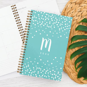 Agenda Monograma de puntos de confetti Agua