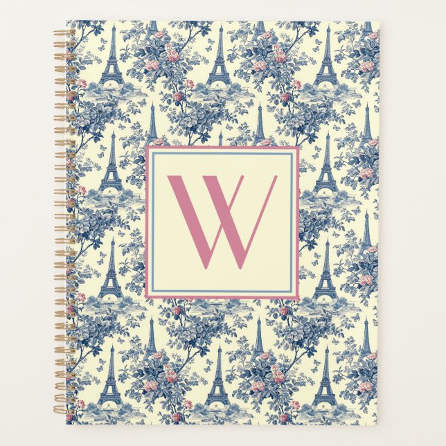 Agenda Monograma de tocador parisino de Preppy (Anverso)