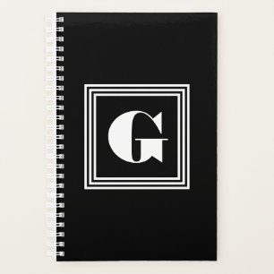 Agenda Monograma de trama negrita 3 Blanco y negro