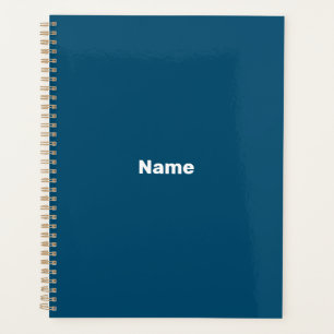 Agenda Monograma del año de texto del personalizado azul 