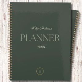 Agenda Monograma del logotipo de negocios verde de limón