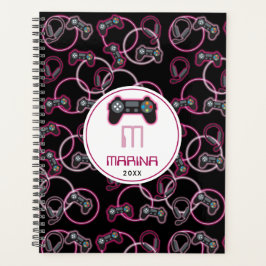 Agenda Monograma del patrón de Chicas rosados neonatos