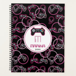 Agenda Monograma del patrón de Chicas rosados neonatos