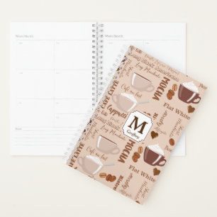 Agenda Monograma del patrón de términos del café