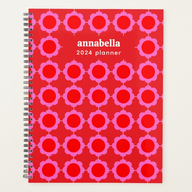 Agenda Monograma del patrón floral moderno de mediados de (Anverso)