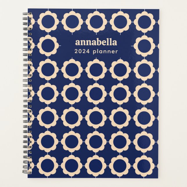 Agenda Monograma del patrón floral moderno de mediados de (Anverso)