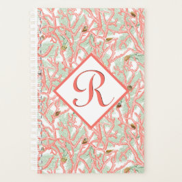 Agenda Monograma del Personalizado Beach Coral Seashells