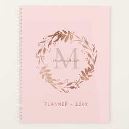 Agenda Monograma del Personalizado Rubor Rosa Rosa Rosa R