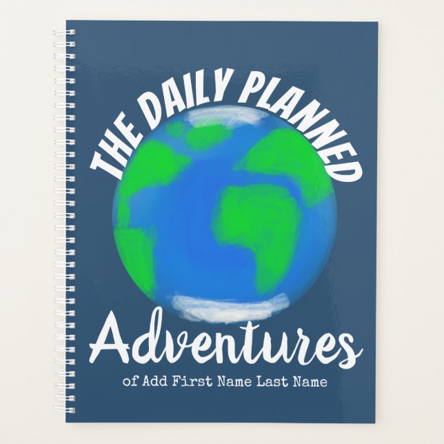 Agenda Monograma editable del libro de historietas azules (Anverso)