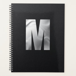 Agenda Monograma Ejecutivo Moderno | Hoja de Plata Gruesa
