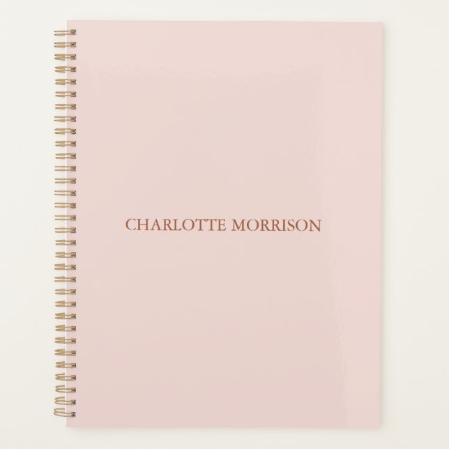 Agenda Monograma elegante clásico de nombre personalizado (Anverso)