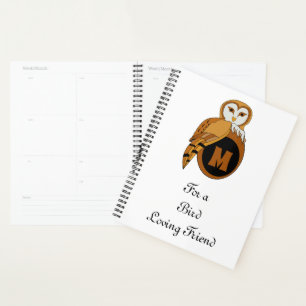 Agenda Monograma elegante de búho británico