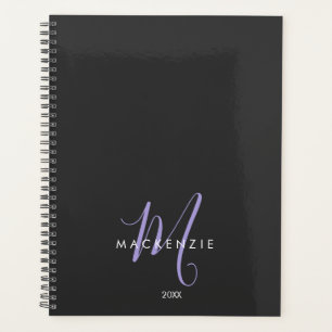 Agenda Monograma elegante de estilo moderno de lavanda ne