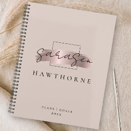 Agenda Monograma elegante de oro del cepillo de moda Stro