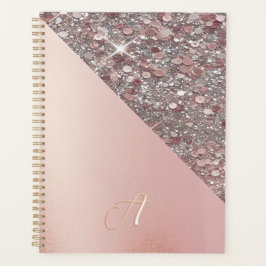 Agenda Monograma elegante en oro rosa