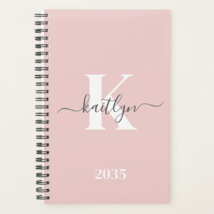 Agenda Monograma elegante en rosa y gris