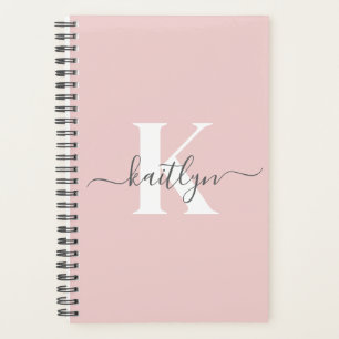 Agenda Monograma elegante en rosa y gris