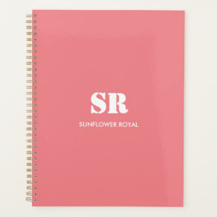 Agenda Monograma Elegante Rosa Mínimo
