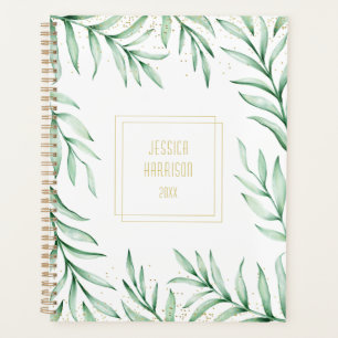 Agenda Monograma Elegante Vegetación Agua Sale Grandes