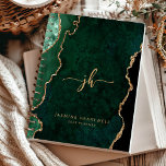 Agenda Monograma Emerald Green Gold Agate 2025<br><div class="desc">Este elegante planificador de 2025 presenta un diseño de ágata de color verde esmeralda adornado con purpurina de imitación dorada. Personalízalo con sus iniciales de monograma en letras de estilo oro de moda,  junto con su nombre y el año en letra sans serif.</div>