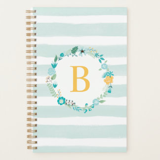 Agenda Monograma floral amarillo acuático