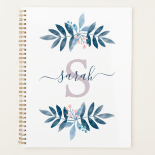 Agenda Monograma Floral de Acuarela Lila