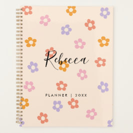 Agenda Monograma Floral de Letra Personalizada Moderna 20
