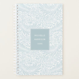 Agenda Monograma Floral Foliage Dusty Blue Elegant