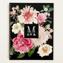 Monograma floral negro