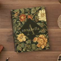 Monograma Floral Oscuro Vintage William Morris
