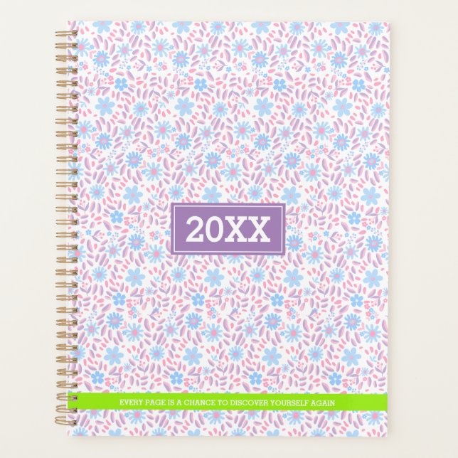 Agenda Monograma Floral Personalizado (Anverso)