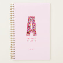 Monograma Floral Rosa Pastel Femenina Personalizad