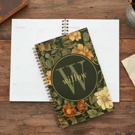 Agenda Monograma floral Vintage Dark William Morris