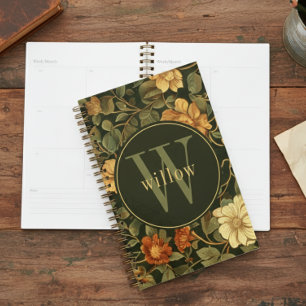 Agenda Monograma floral Vintage Dark William Morris