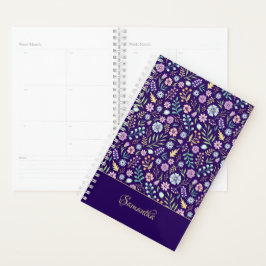 Agenda Monograma Floral Whimsical Boho Plan