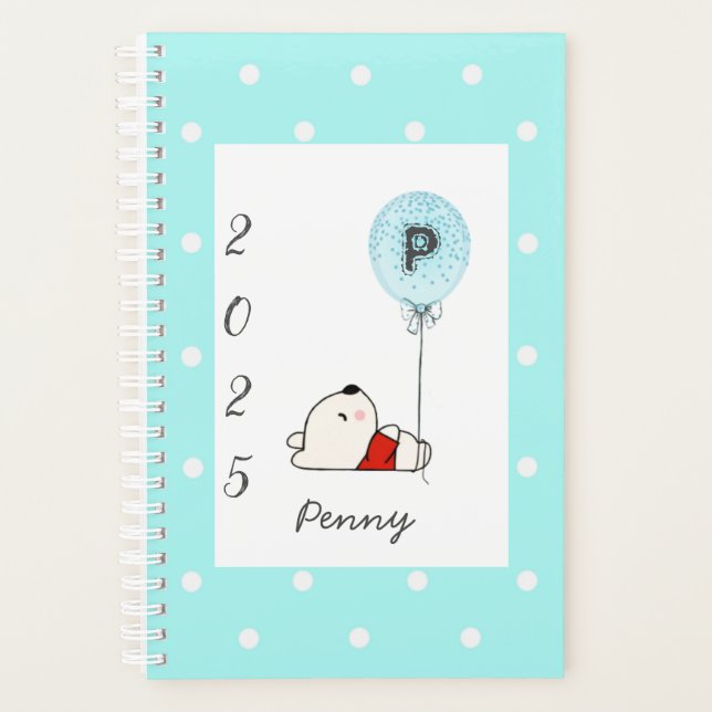 Agenda Monograma Girly Bear Blue 2025 (Anverso)