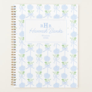 Agenda Monograma Hidrangea de color de agua precoz