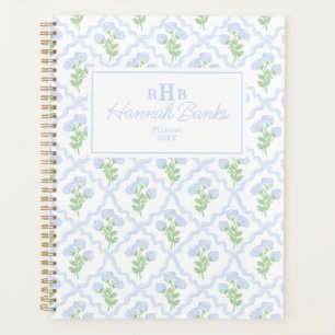 Agenda Monograma Hidrangea de color de agua precoz